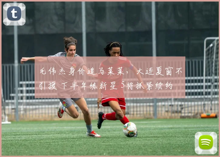 毛伟杰身价追马莱莱，大连夏窗不引援 下半年练新星 5将抓紧续约